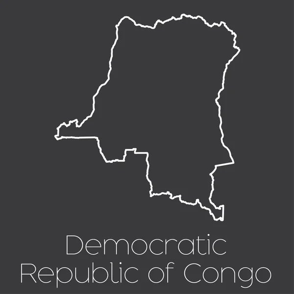 Map of the country of Democratic Republic of Congo — Stock Vector