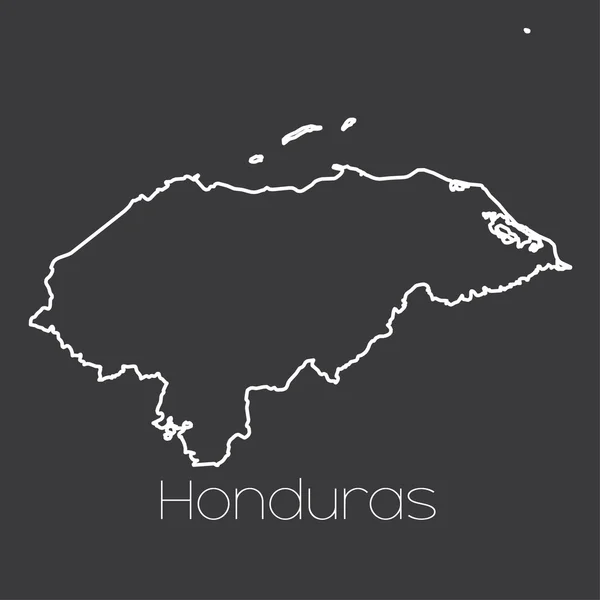 होंडुरास देशाचा नकाशा — स्टॉक व्हेक्टर