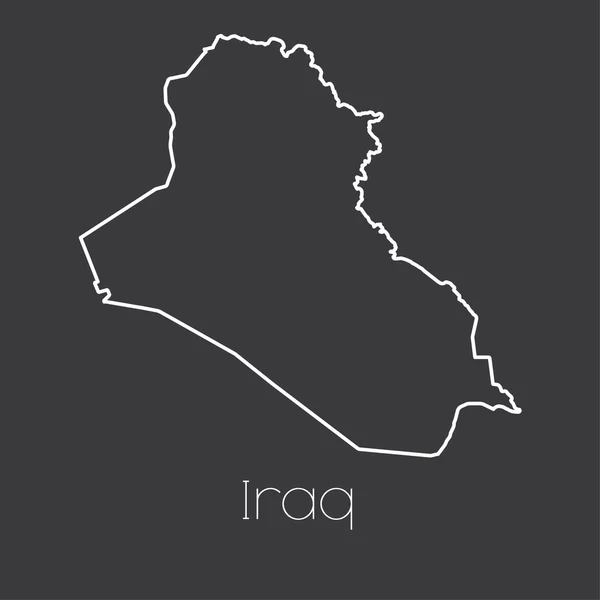 Mappa del paese di Iraq — Vettoriale Stock