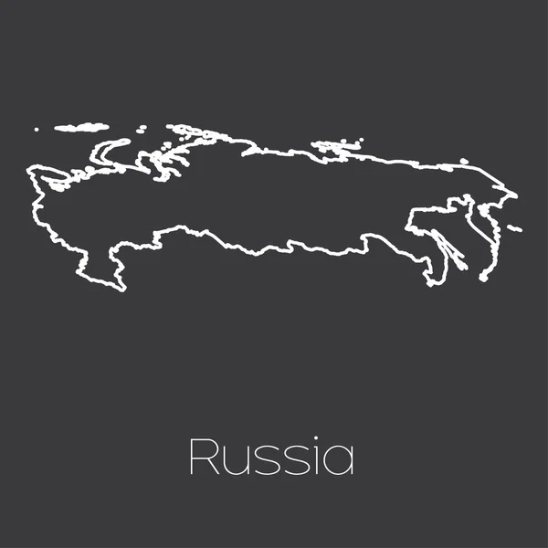 Kaart van het land van Rusland — Stockvector