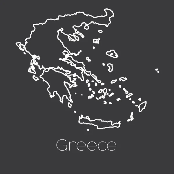 Mappa del paese di Grecia — Vettoriale Stock
