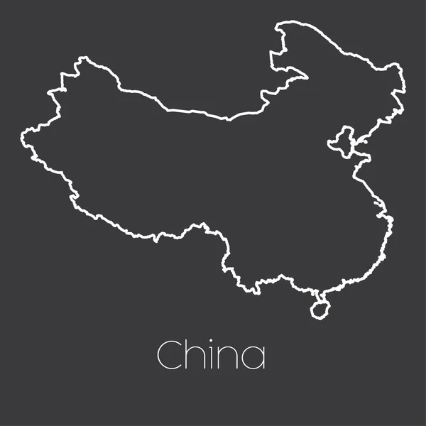 Kaart van het land van China — Stockvector