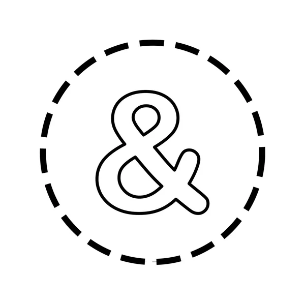 Icon Outline within a dotted circle - Ampersand — Stock Vector