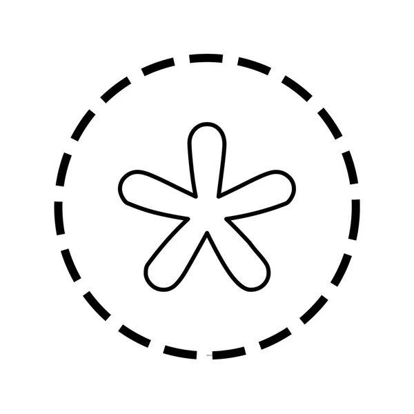 Ikona konspektu w wypunktowany okrąg - Blobbed Star — Wektor stockowy