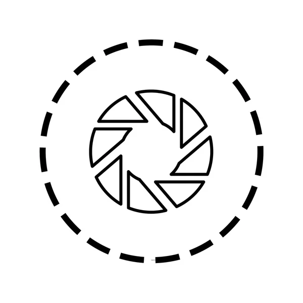 Ikona konspektu w wypunktowany okrąg - migawki — Wektor stockowy