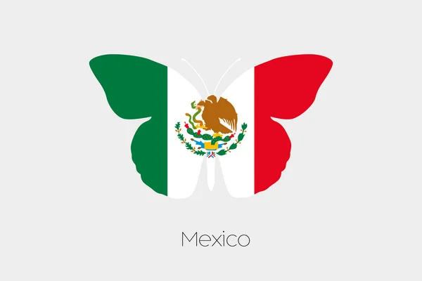 Meksika bayrağı ile kelebek — Stok Vektör