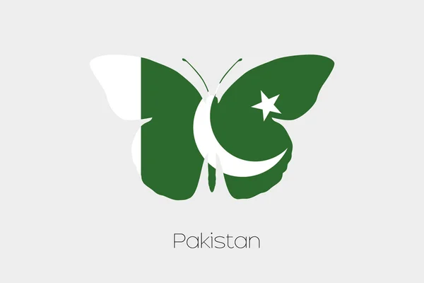 Sommerfugl med flag Pakistan – Stock-vektor