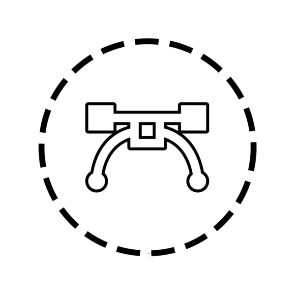 Icône contour dans un cercle pointillé - Outil de stylo — Image vectorielle