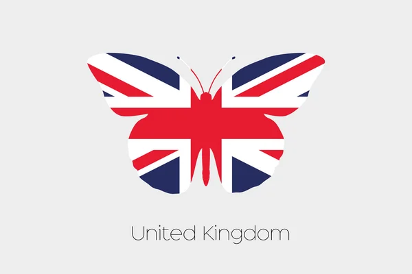 Motyl z banderą Zjednoczonego Królestwa — Wektor stockowy