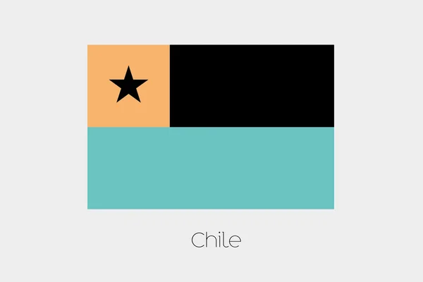 Bandiera invertita del Cile — Vettoriale Stock