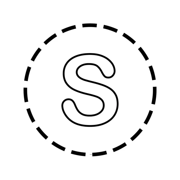 Icono Esquema dentro de un círculo de puntos - S — Vector de stock