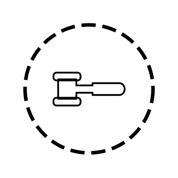 图标大纲内虚线圆-锤 — 图库矢量图片