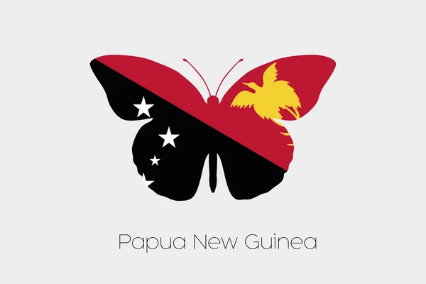 Butterfly with the flag of Papua New Guinea — Stock Vector