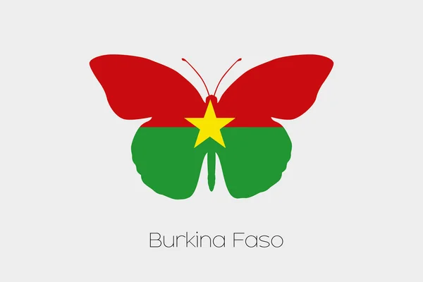 Butterfly with the flag of Burkina Faso — Stock Vector
