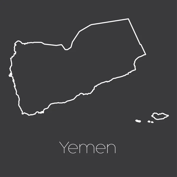 Carte du pays du Yémen — Image vectorielle