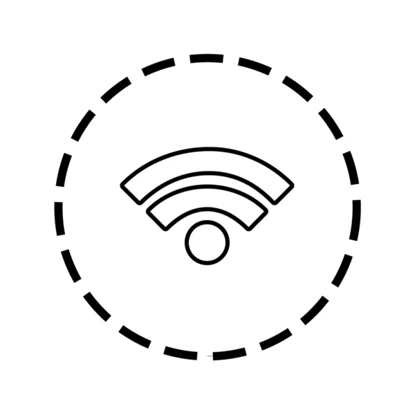 Контур піктограм у пунктирному колі - Wi-Fi — стоковий вектор