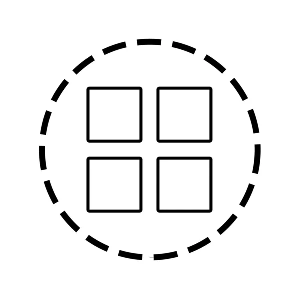 Ikona konspektu w wypunktowany okrąg - Siatka obrazu — Wektor stockowy