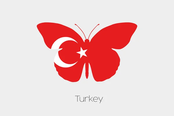 Πεταλούδα με την σημαία της Τουρκίας — Διανυσματικό Αρχείο