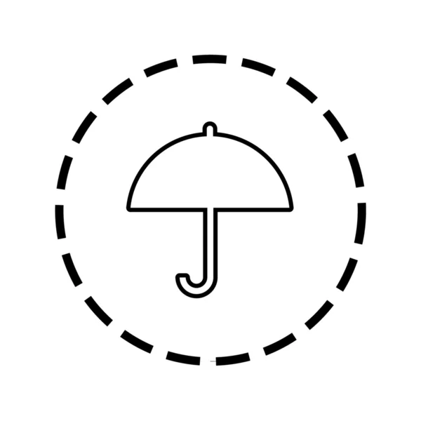 Icono Esquema dentro de un círculo de puntos - Paraguas — Vector de stock