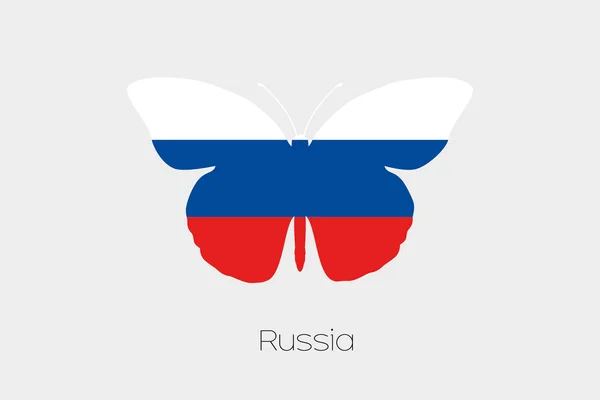 Fjäril med flaggan i Ryssland — Stock vektor