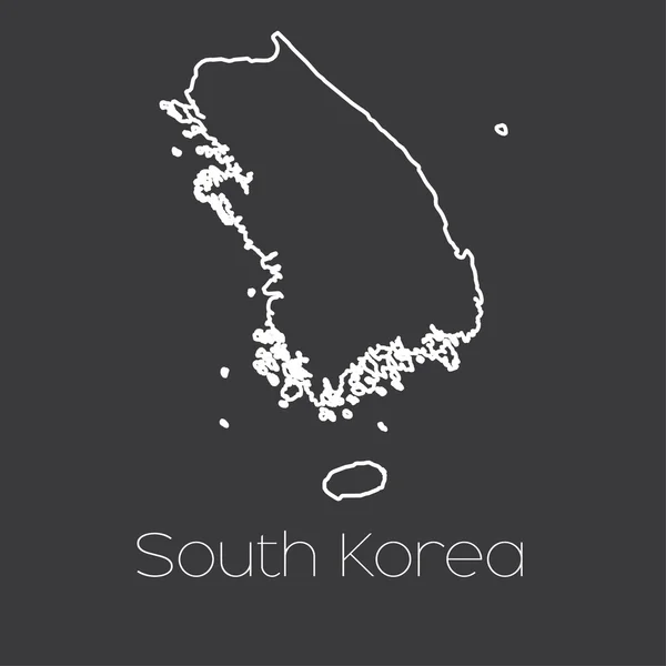 Карту країни Південної Кореї — стоковий вектор
