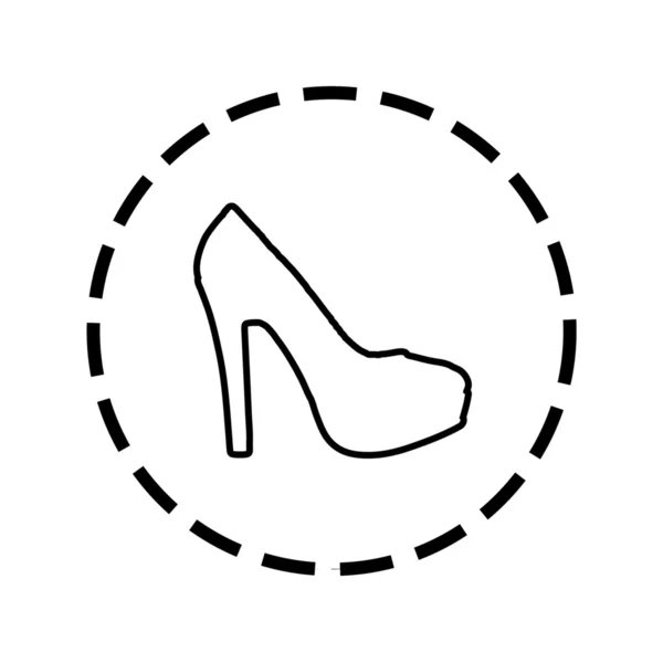 Icon Outline within a dotted circle - High Heels — Stock Vector