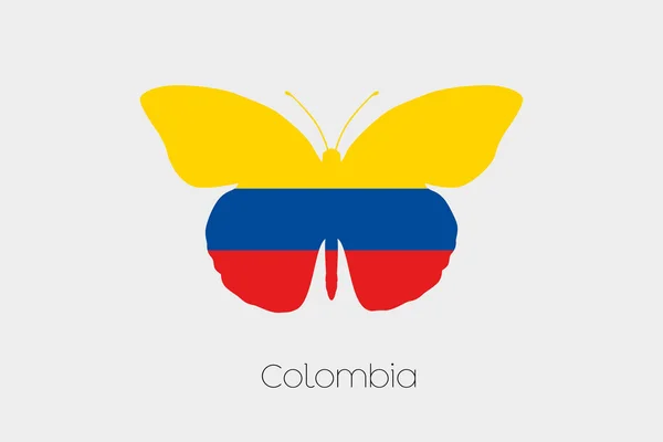 Butterfly with the flag of Colombia — Stock Vector