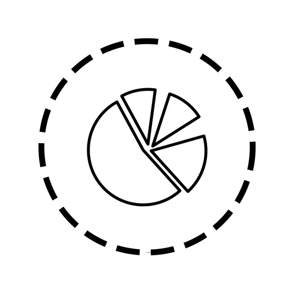 Набросок иконы в пунктирном круге - Пирог Чарт — стоковый вектор