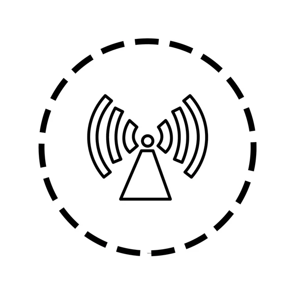 Ikona osnovy v rámci tečkovaný kruh - vysílačem — Stockový vektor