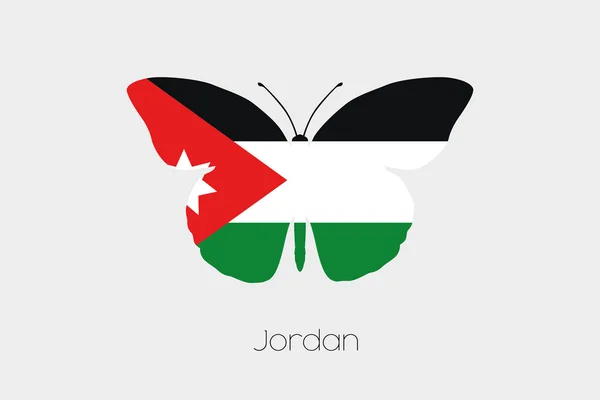 Borboleta com a bandeira da Jordânia —  Vetores de Stock