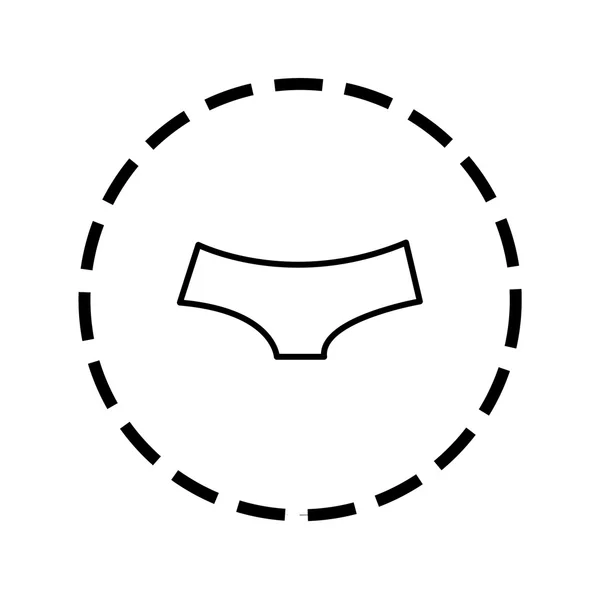Icona Outline all'interno di un cerchio tratteggiato - Slip Donna — Vettoriale Stock