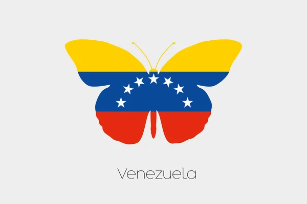 ベネズエラの旗と蝶します。 — ストックベクタ