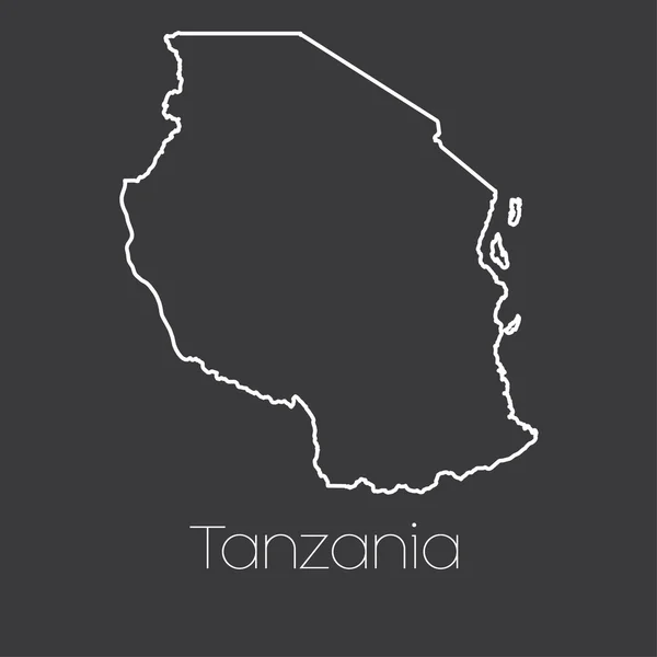 Mapa kraju, Tanzania — Wektor stockowy