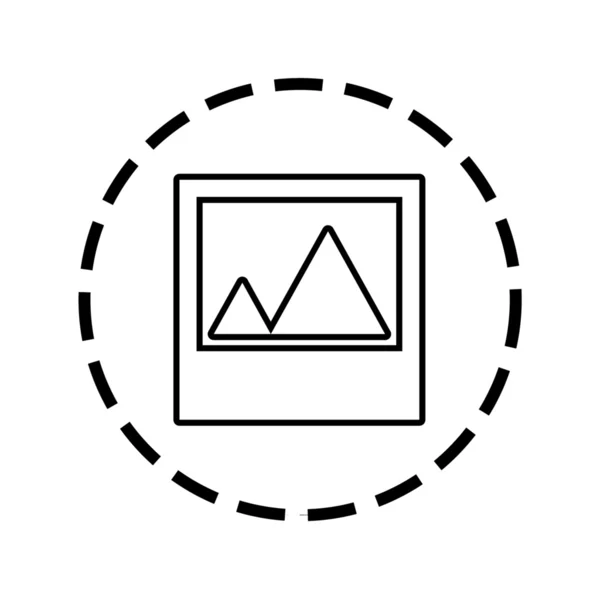 Ícone Esboço dentro de um círculo pontilhado - Imagem — Vetor de Stock