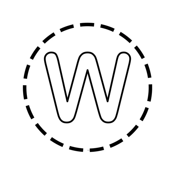 Icon Outline within a dotted circle - W — Stockvector