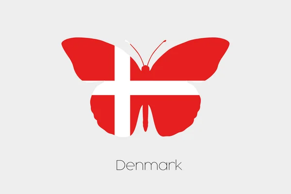 Butterfly with the flag of Denmark — Stock Vector