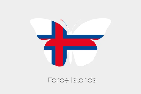 Mariposa con la bandera de Islas Feroe — Archivo Imágenes Vectoriales