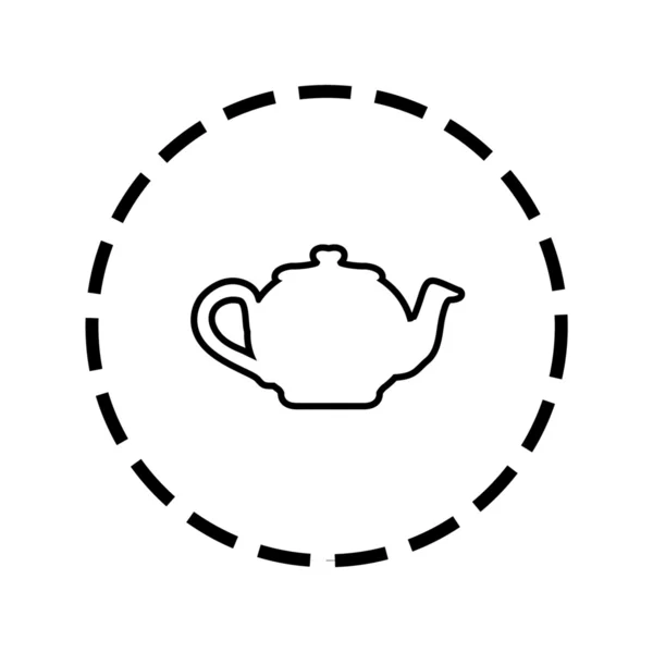 Icono Esquema dentro de un círculo de puntos - Tetera — Archivo Imágenes Vectoriales