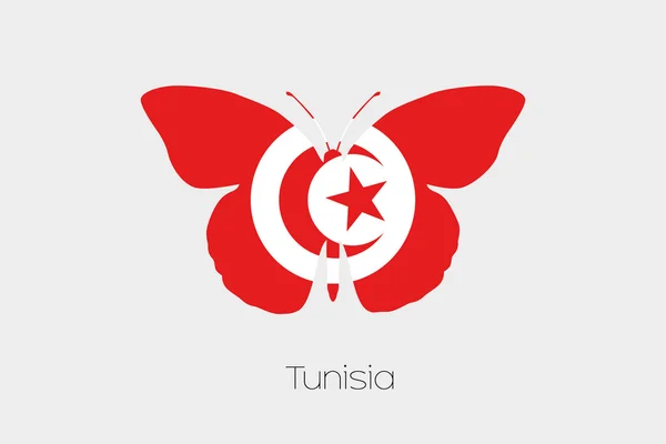 Butterfly with the flag of Tunisia — Stock Vector