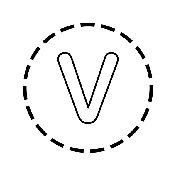 Contorno icona all'interno di un cerchio tratteggiato - V — Vettoriale Stock