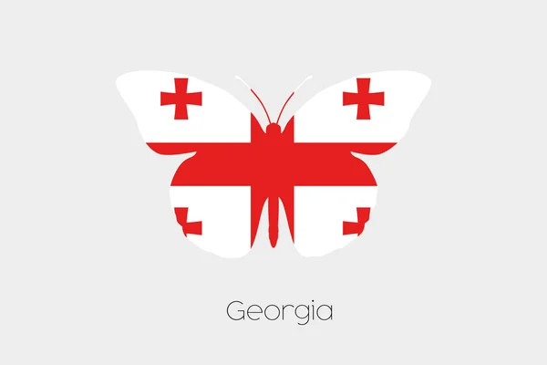 Butterfly with the flag of Georgia — Stock Vector