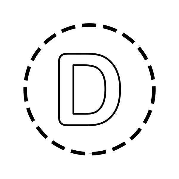 Ikonen disposition i en prickig cirkel - D — Stock vektor