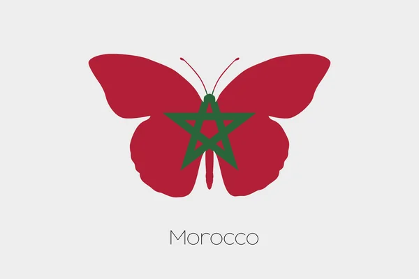 Mariposa con la bandera de Marruecos — Archivo Imágenes Vectoriales
