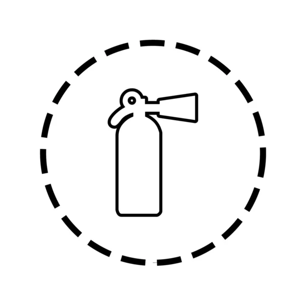 Icono Esquema dentro de un círculo de puntos - Extintor de incendios — Vector de stock