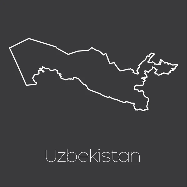 Mapa do país de Uzbequistão — Vetor de Stock