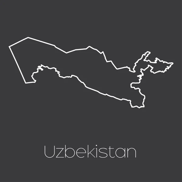 Mapa del país de Uzbekistán — Archivo Imágenes Vectoriales