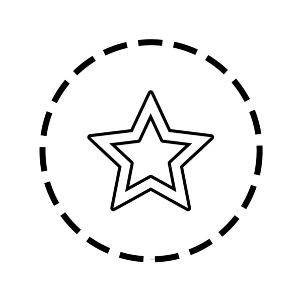 Symbolumrandung innerhalb eines punktierten Kreises - Stern — Stockvektor