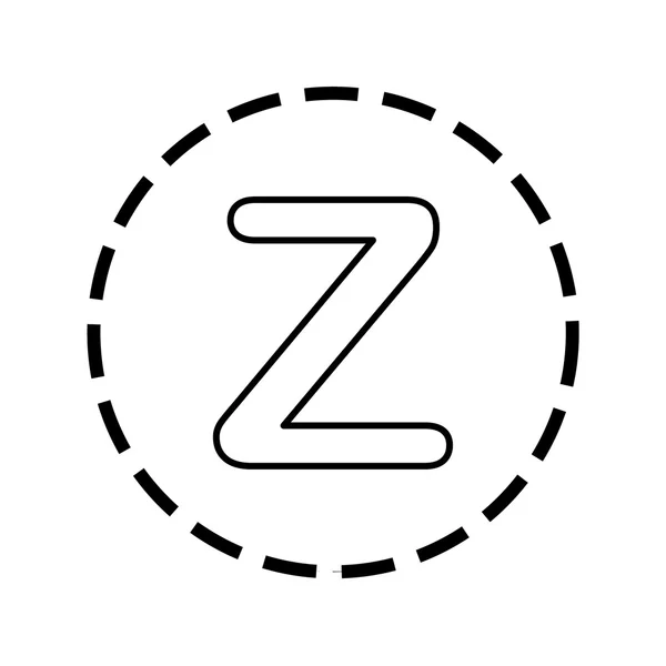 Icon Outline within a dotted circle - Z — Διανυσματικό Αρχείο