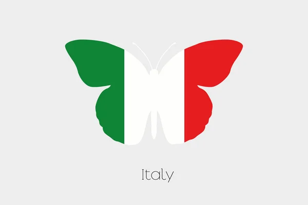 Butterfly met de vlag van Italië — Stockvector