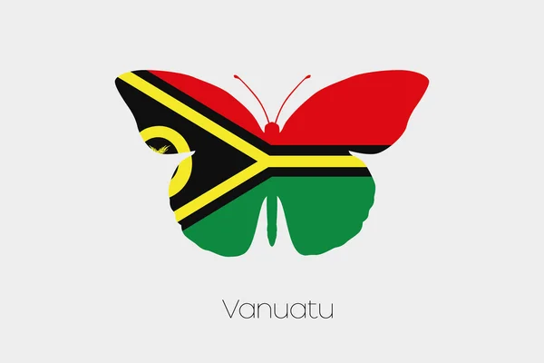 Butterfly with the flag of Vanuatu — Stock Vector